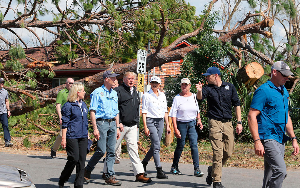 Trump queda impactado por daño de huracán Michael en Florida / Foto: AP.