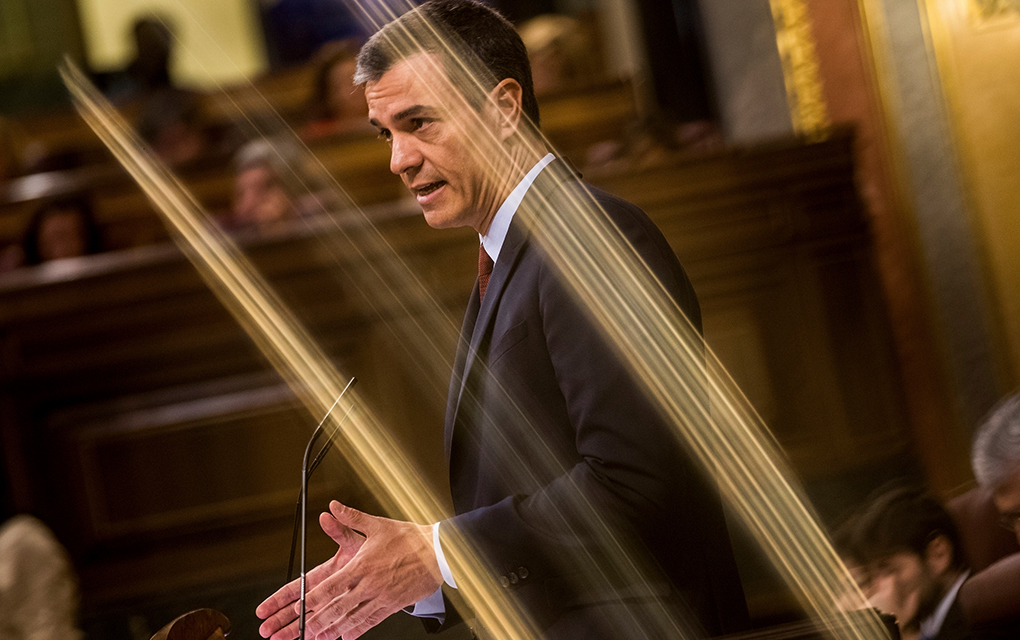 El presidente en funciones del gobierno español, Pedro Sánchez, ofrece un discurso durante un debate en el Parlamento español en Madrid, España, el lunes 22 de julio de 2019 / Foto: AP. 