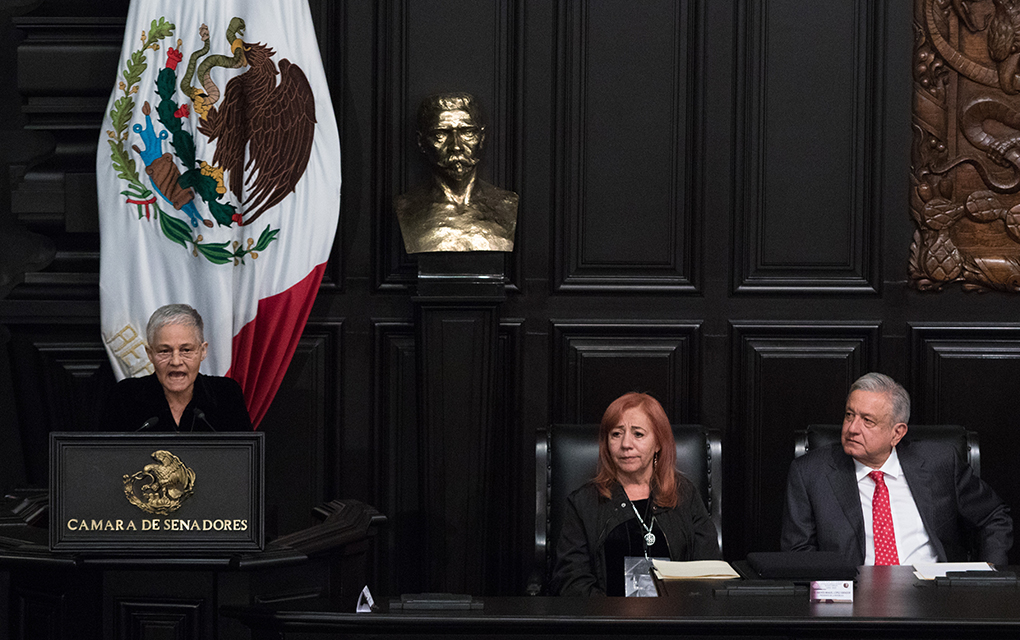 El Senado de la República entregó en sesión solemne la presea a Rosario Ibarra./Cuartoscuro