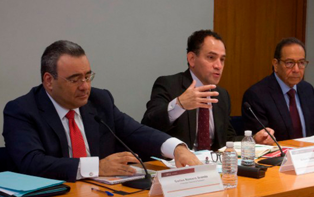 Carlos Romero, Arturo Herrera, Carlos Salazar Lomelín, durante conferencia de prensa / Cuartoscuro

