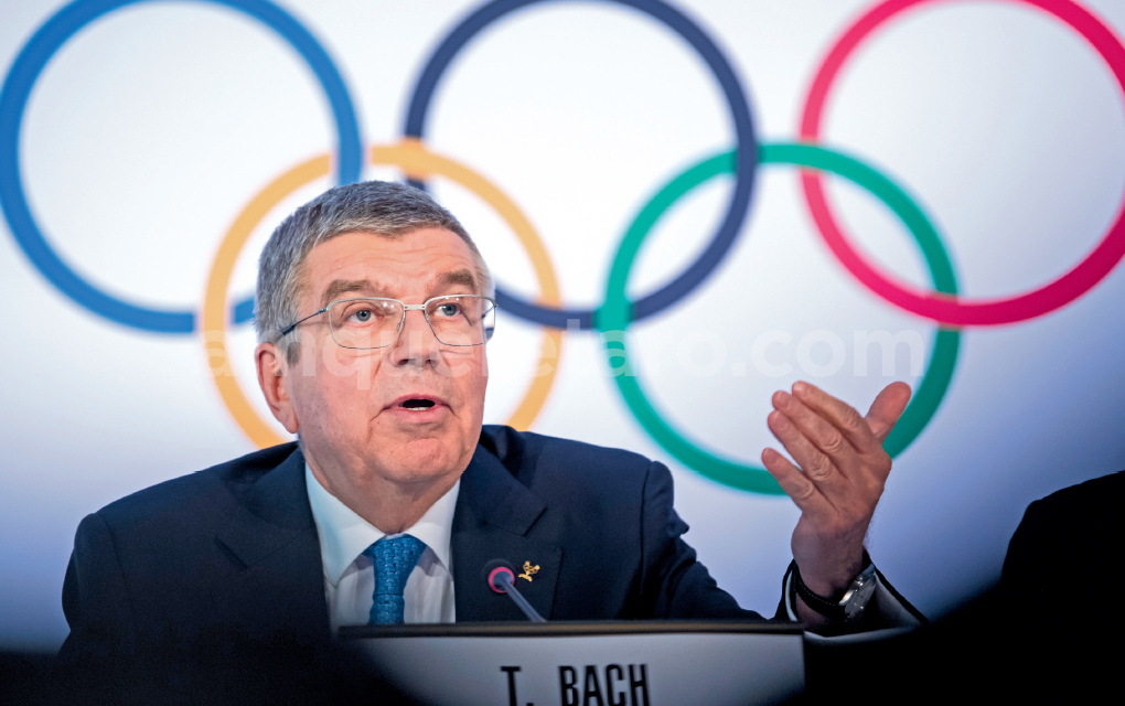 El presidente del COI, Thomas Bach, durante una rueda de prensa tras la reunión del Comité Olímpico Internacional.