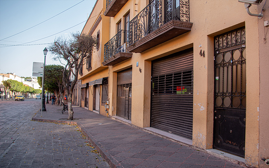 El 99 por ciento de los comercios del Centro de Querétaro están cerrados. 