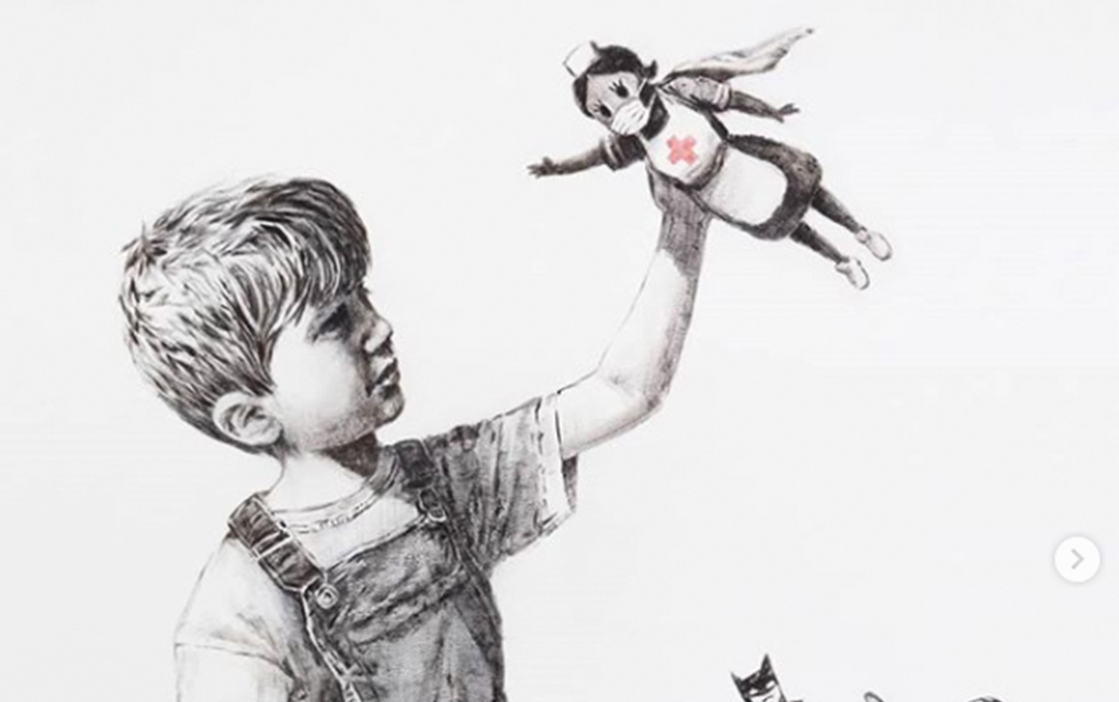 Banksy rinde homenaje a doctores y enfermeras en Southampton