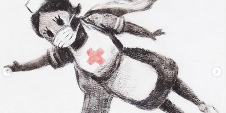 Banksy rinde homenaje a doctores y enfermeras en Southampton