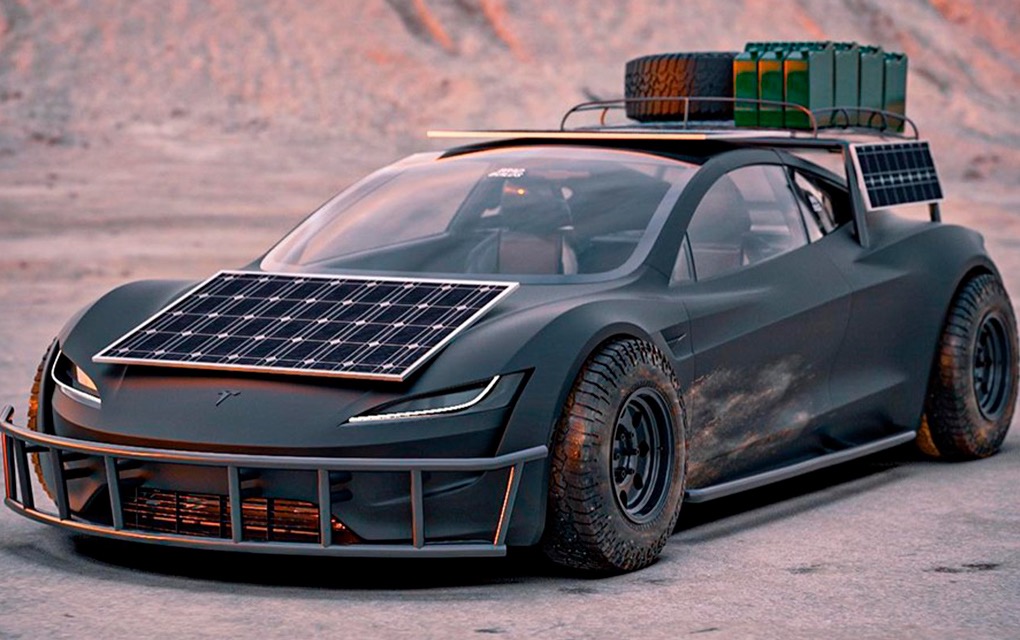 Diseñador se inspira en Covid-19 para crear Tesla Roadster Safari