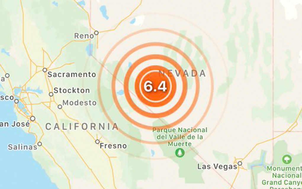 Cimbra Nevada con sismo de 6.4 grados de magnitud