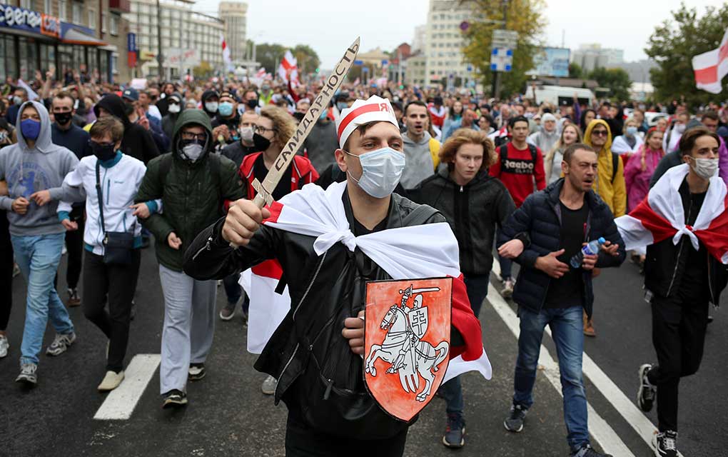 Manifestantes marcharon en la capital bielorrusa para pidiendo la destitución del presidente / Foto: AP
