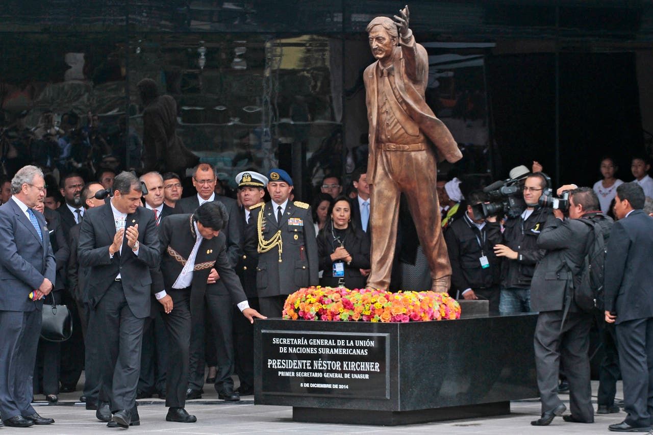 Homenaje al expresidente Kirchner a 10 años de su muerte. AP
