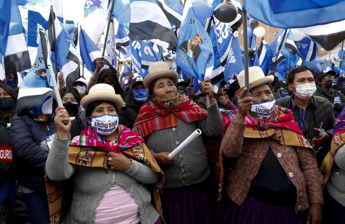 Seguidores de Evo Morales se manifiestan en La Paz, Bolivia. AP