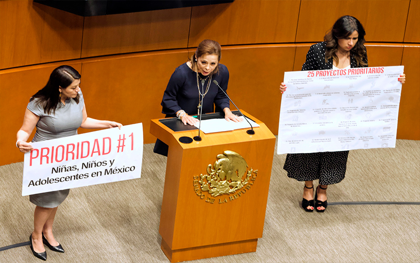 Josefina Vázquez Mota, presidenta de la Comisión de la niñez y adolescencia en el Senado de la República