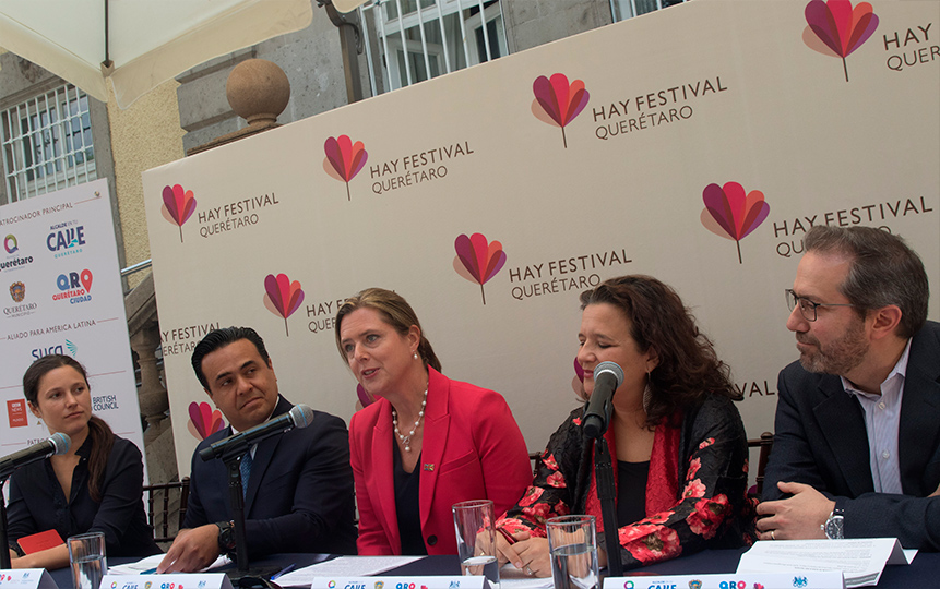 Rueda de prensa para anunciar el Hay Festival de Querétaro en 2019