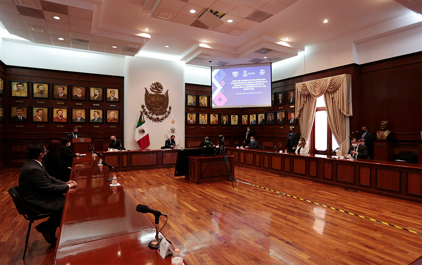Gobierno de Querétaro y TSJ firman agilizarán la impresión de actas 