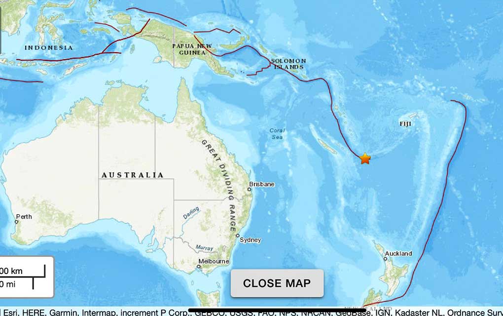 Sismo submarino provoca pequeño tsunami en el Pacífico sur