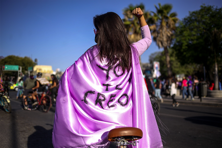 En la marcha por el 8 de marzo, las mujeres queretanas tomaron las calles para demandar equidad, seguridad y opciones.  FOTO: YARHIM JIMÉNEZ