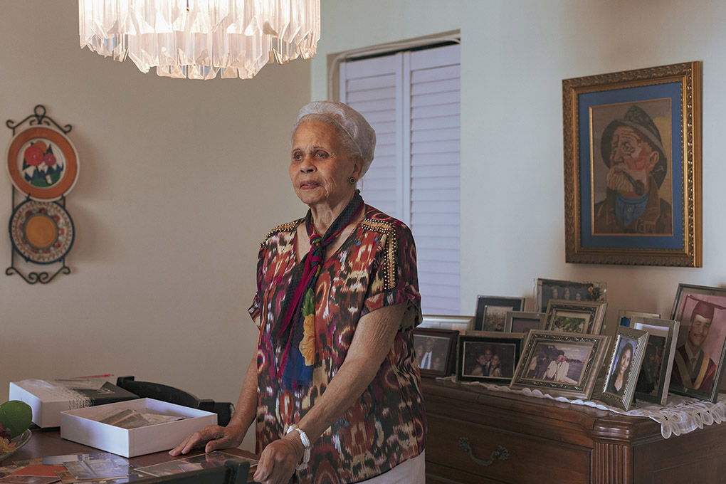 Alina Miyares, mother of  Alina Lopez Miyares, at her home in Miami, March 15, 2021. It was a romance steeped in international intrigue, and it landed Lopez Miyares in a Cuban prison. How much did she know about the web that entangled her? (Saul Martinez/The New York Times)