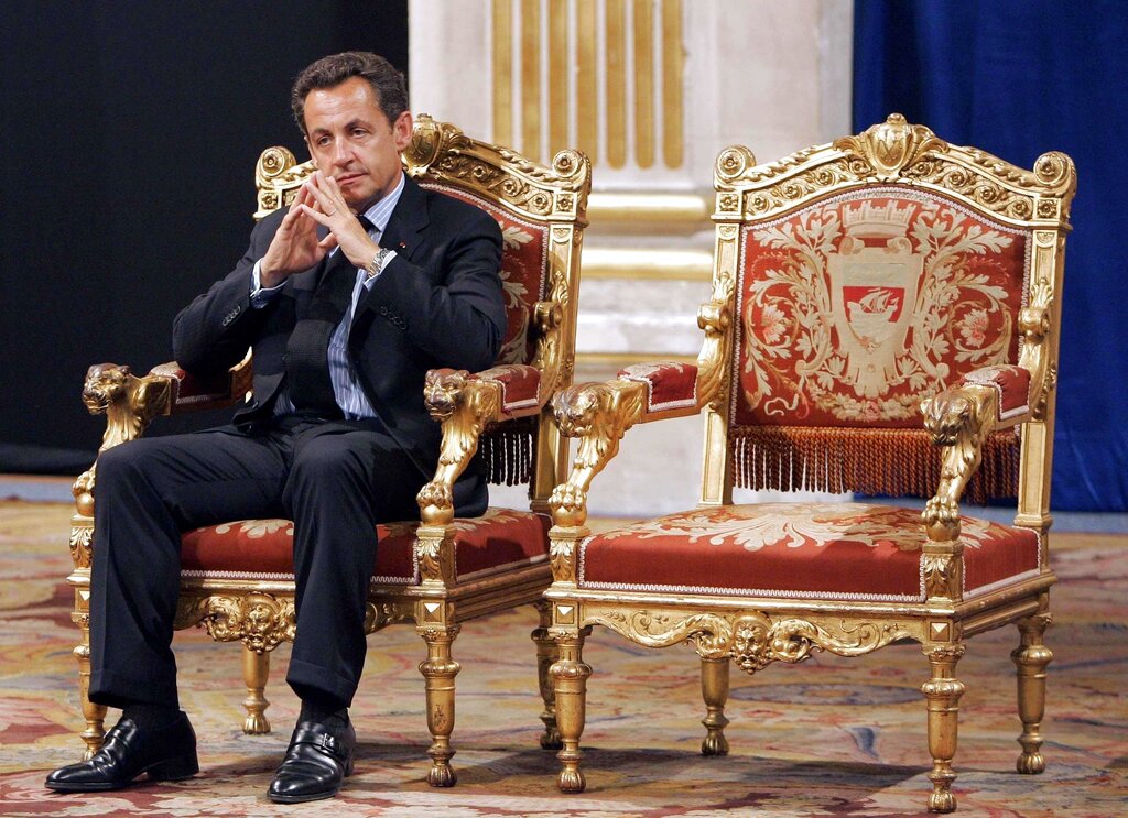 El entonces presidente francés Nicolas Sarkozy en París el 24 de mayo del 2007.   (Foto AP/Christophe Ena, File)