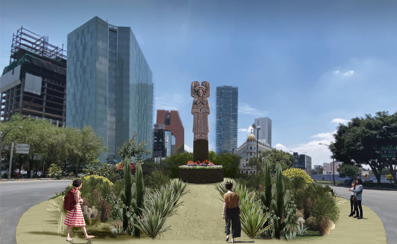 La escultura hallada a inicios de año en Hidalgo sustituirá a la de Cristóbla Colón en el Paseo de la Reforma capitalino. (Cortesía)