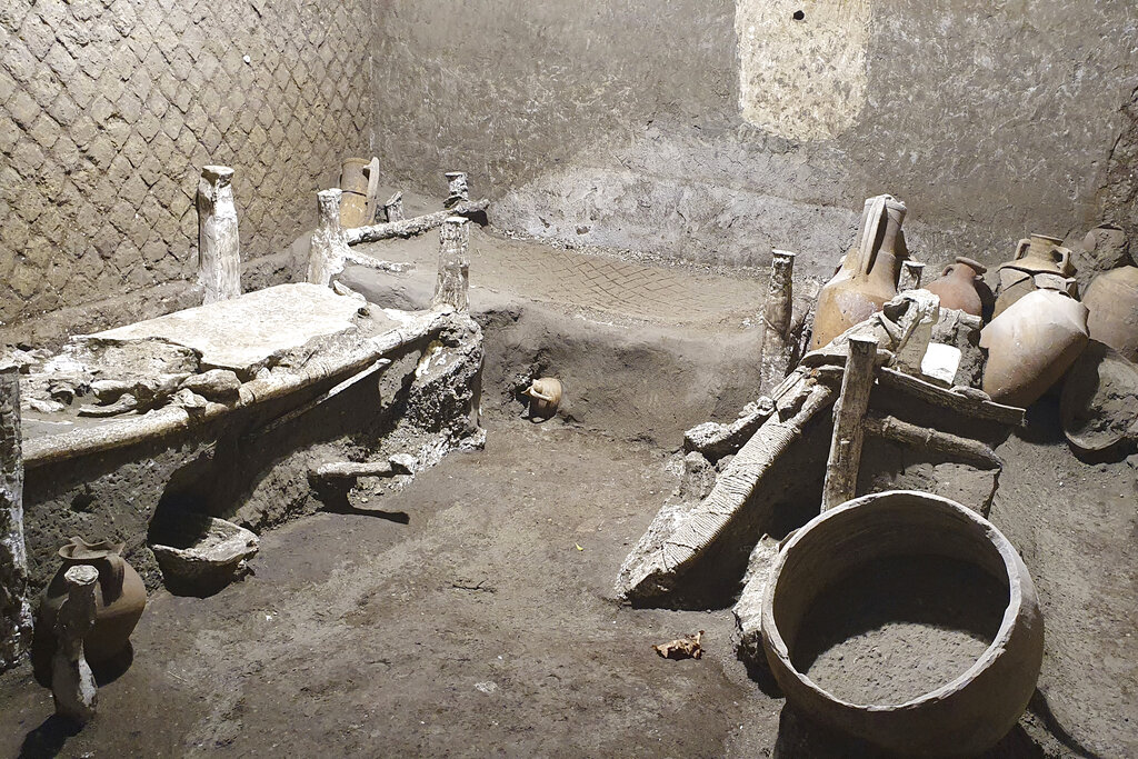 Vista de un hallazgo reciente en Pompeya, Italia.  (AP)