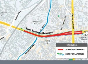 Cerrarán carriles centrales de Bernardo Quintana