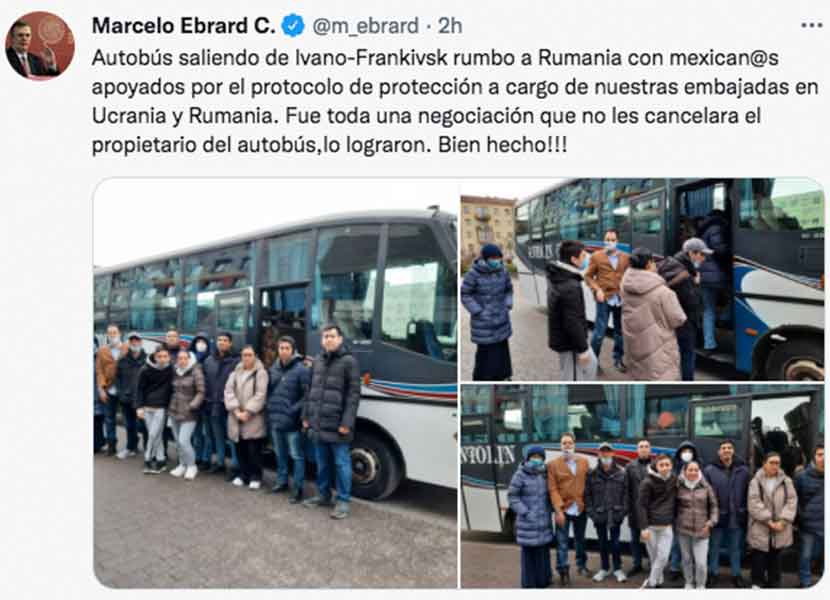 Mexicanos en Ucrania serán trasladados a Rumania