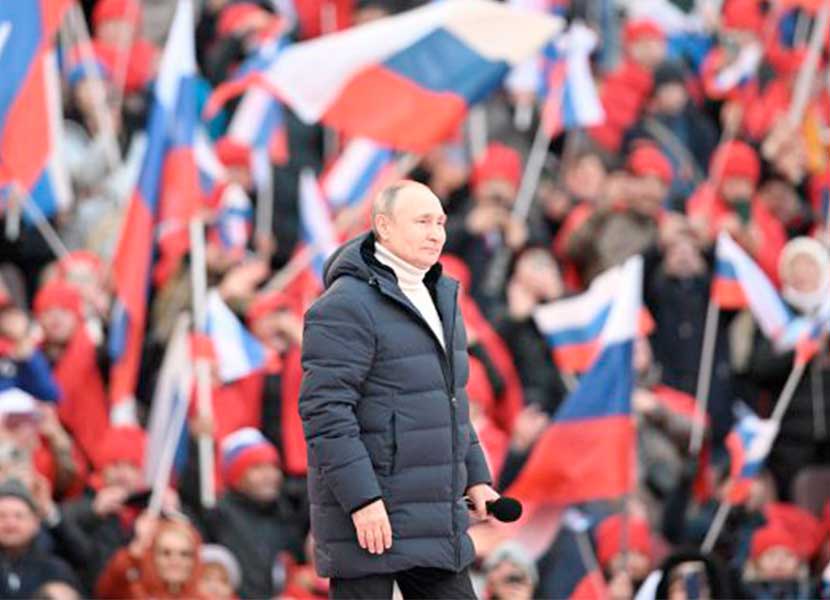 Vladimir Putin celebró el octavo aniversario de la adición de Crimea a territorio Rusia. Foto: As