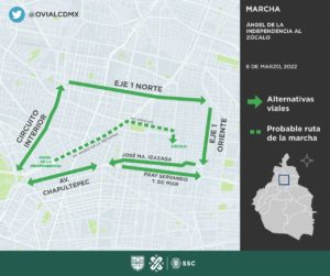 Revisa qué calles estarán cerradas por la marcha del 8M en CDMX