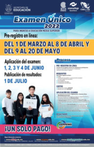 Convocatoria "Examen Único 2022” en Querétaro