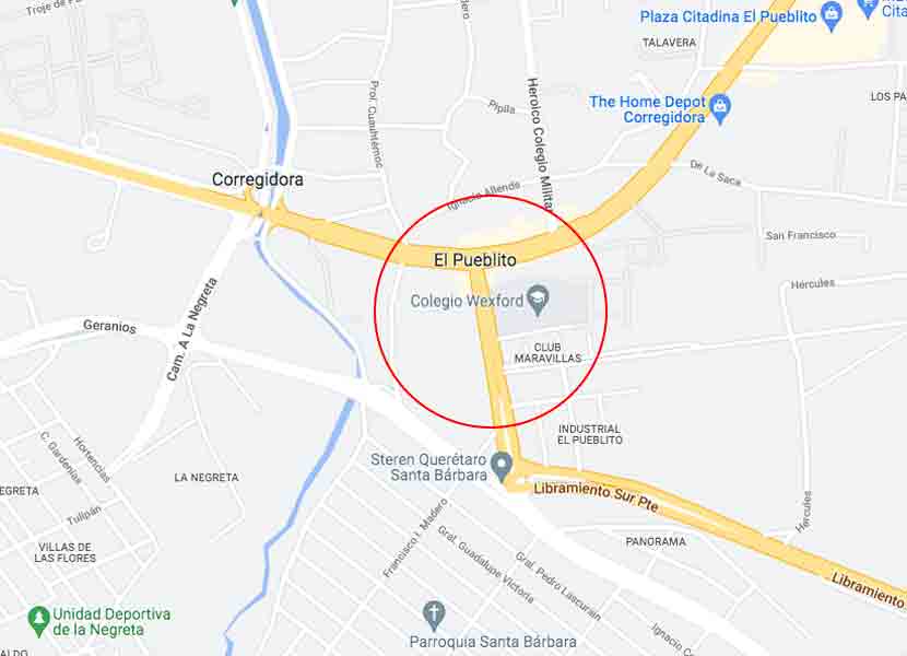 Vialidades por el municipio de Corregidora se verán afectadas la siguiente semana / Foto: Google Maps 