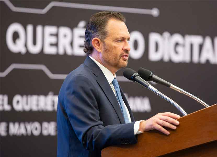Mauricio Kuri González, gobernador de Querétaro, en el marco de la presentación de “Juntos por un Querétaro Digital”. / Foto: Especial