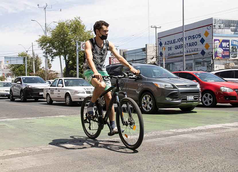 Se busca mejorar la conectividad para los ciclistas en Querétaro. Foto: Victor Xochipa