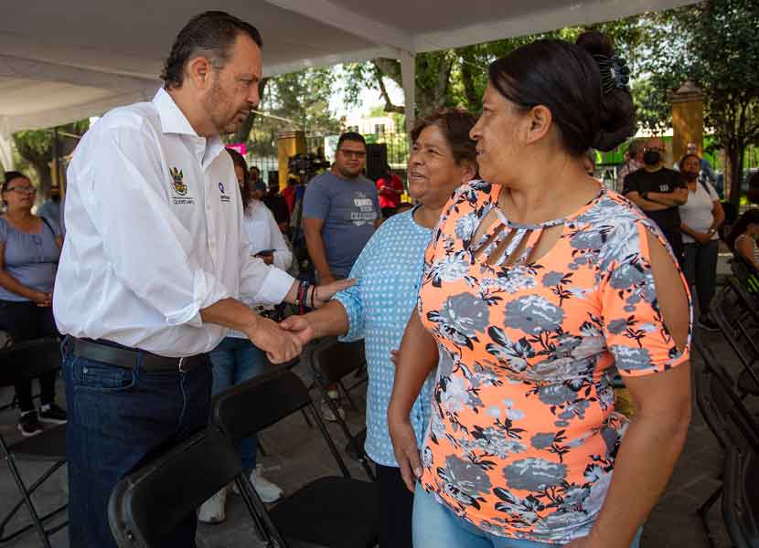 El gobernador de Querétaro, Mauricio Kuri González, durante la entrega de las obras de mejoramiento en Tequisquiapan. / Foto: Especial