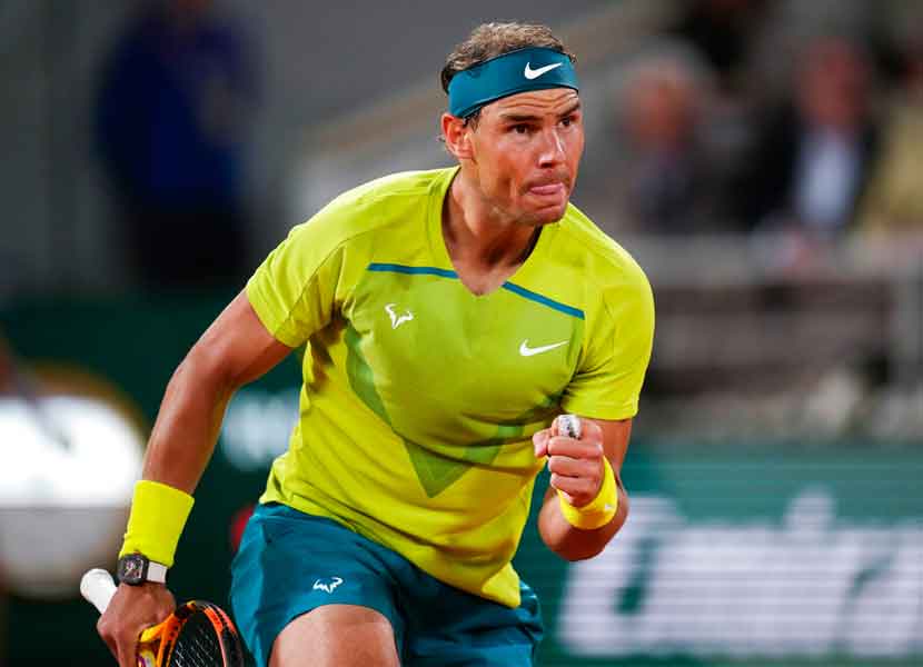 El tenista español, Rafael Nadal, festeja tras su triunfo en Roland Garros ante Novak Djokovic. / Foto: AP