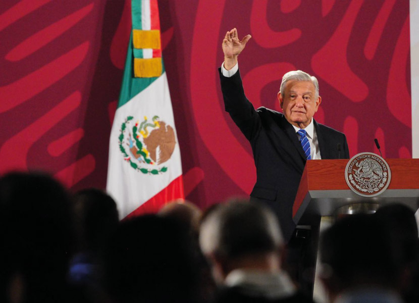 El presidente Andrés Manuel López Obrador (AMLO) durante su conferencia mañanera. / Foto: Cuartoscuro