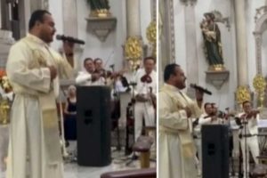 (Video) Sacerdote canta 'Mi razón de ser', de la Banda MS, durante boda