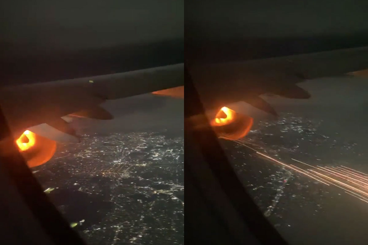 Aterrizaje de emergencia en el Aeropuerto de Guadalajara tras explosión en turbina / Foto: Especial 