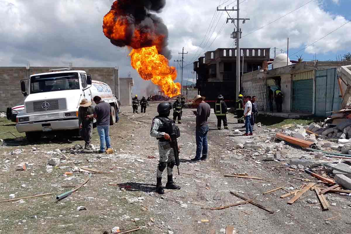 Elementos de seguridad las fuerzas federales también resguardaron la zona. / Foto: Twitter @GN_ Mexico_