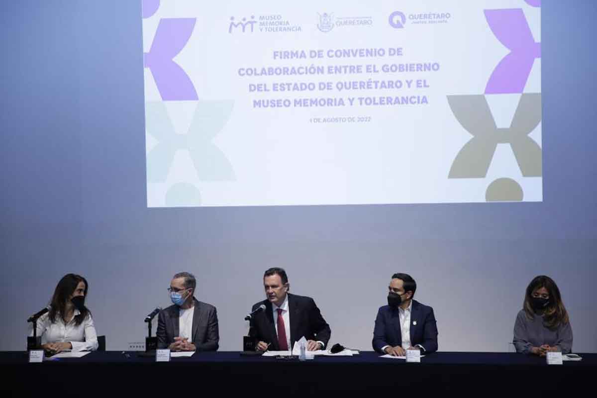 Se realizó la firma del convenio de colaboración con el Museo de la Memoria y la Tolerancia, en la Ciudad de México. / Foto: Especial