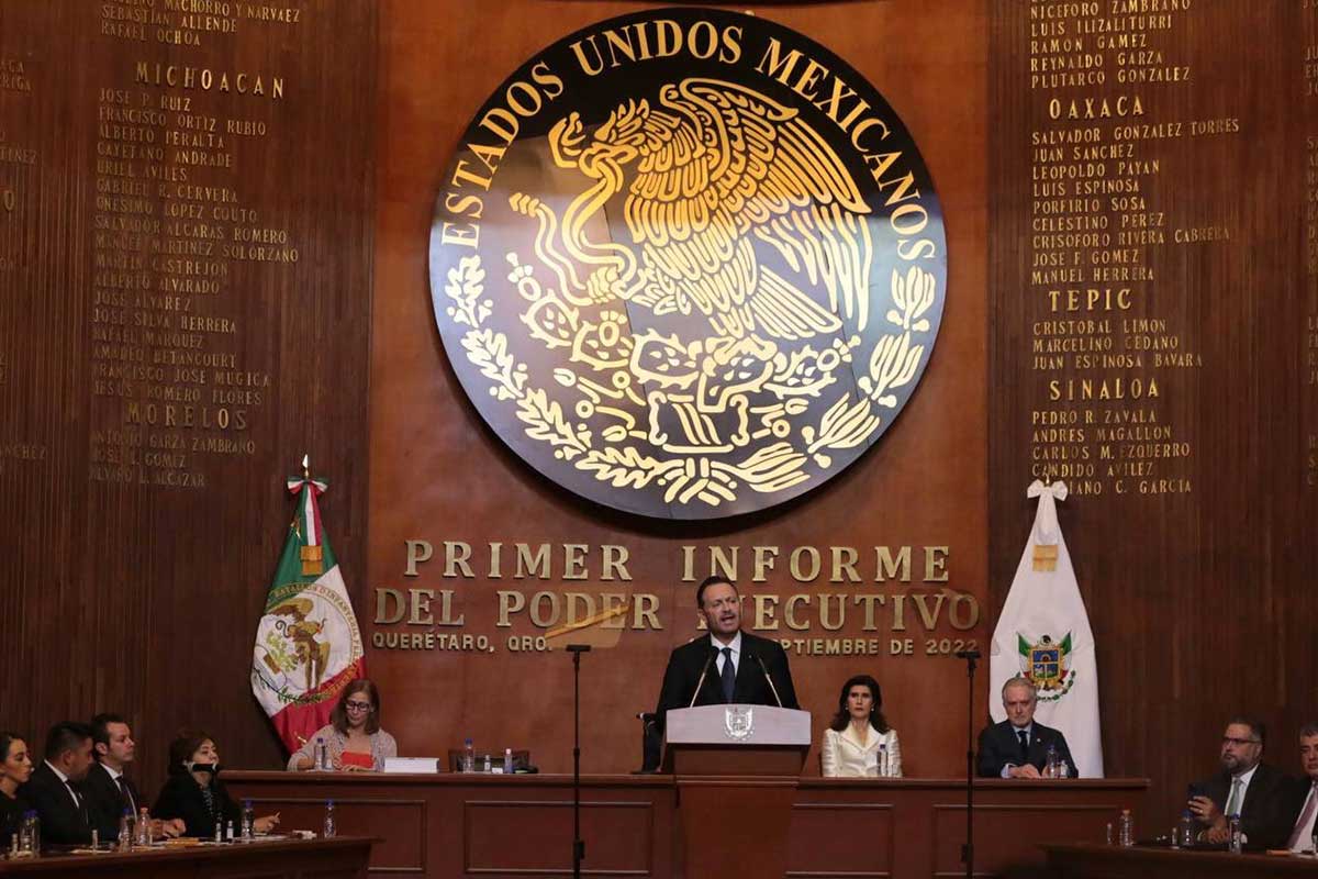 Mauricio Kuri González, gobernador del estado de Querétaro rindió su Primer Informe de Gobierno el día 10 de septiembre de 2022. / Especial