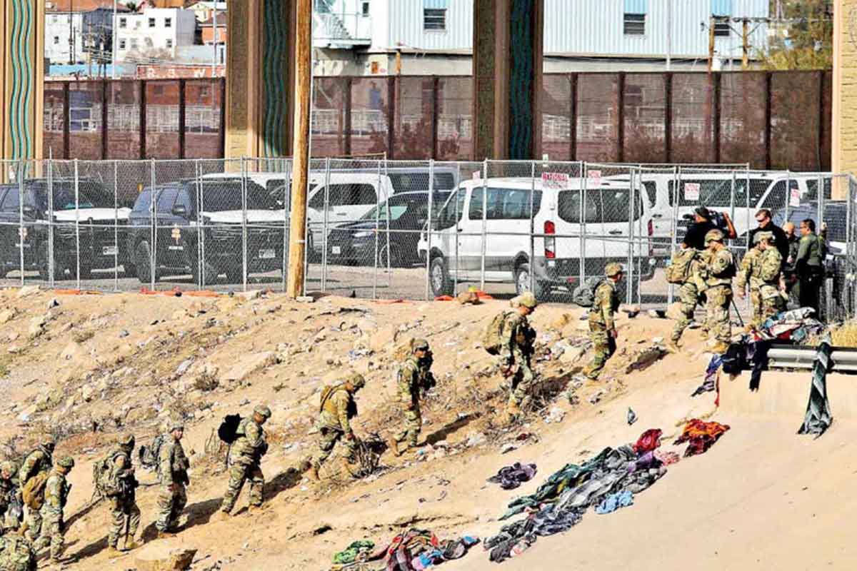 Guardias Nacionales de Estados Unidos refuerzan la frontera con México. / Foto: Excélsior