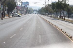 Calles vacías en Querétaro en jueves santo