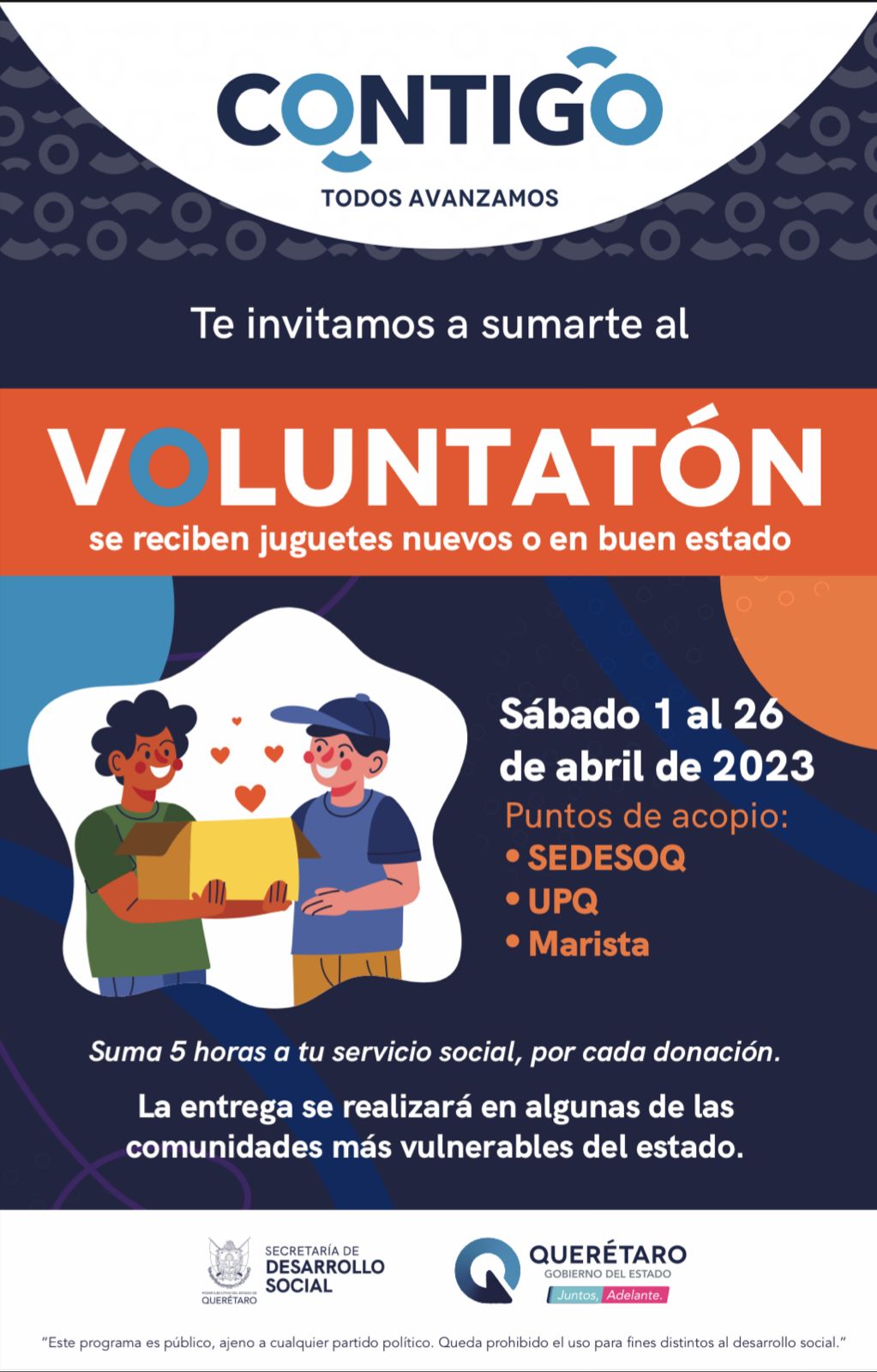 dona juguetes para pequeños vulnerables de Querétaro