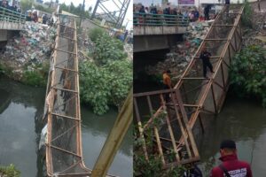 Colapsa puente peatonal en Edomex; al menos 15 personas heridas