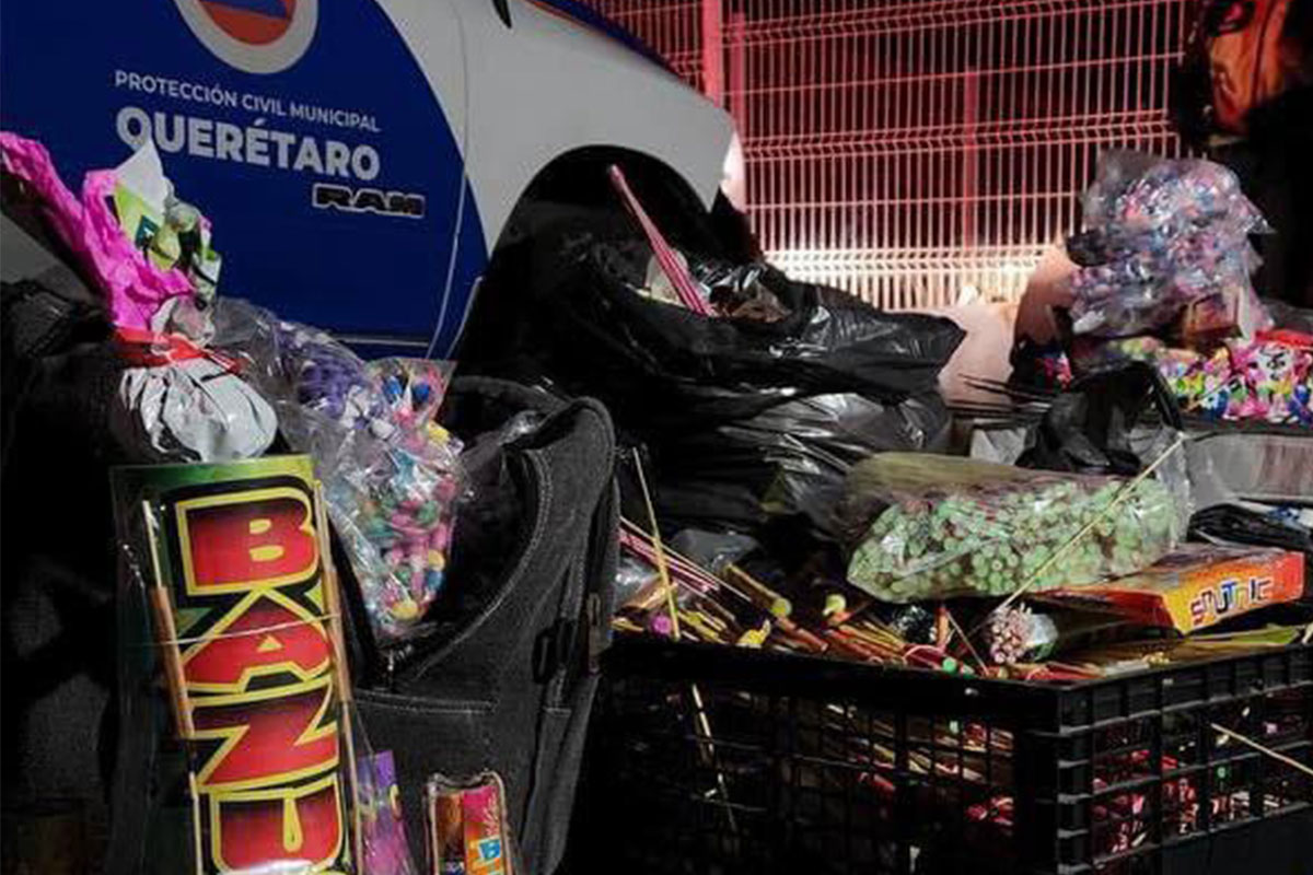 Decomisan 450 kilos de pirotecnia en Querétaro / Foto: Especial 