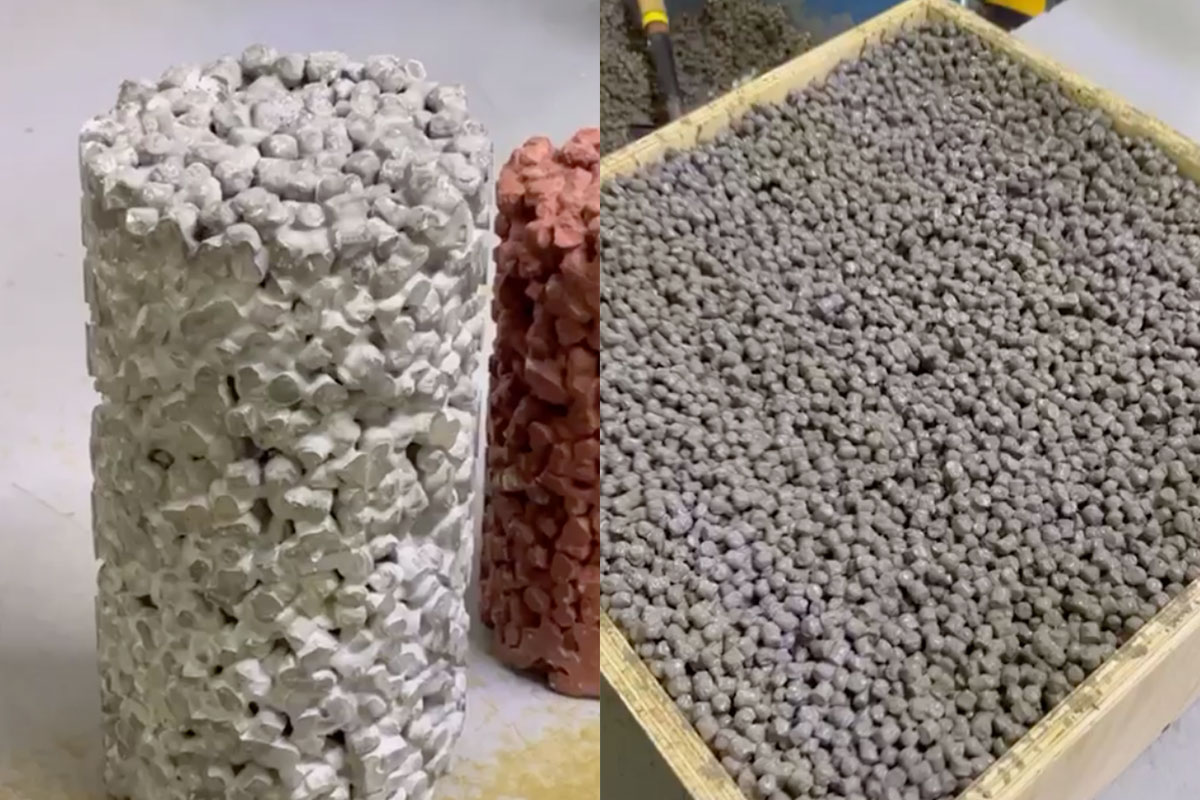 Este es el primer concreto hecho 100 por ciento a base de plástico reciclado