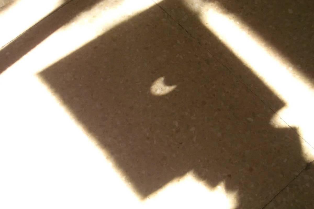 Una manera segura de ver el eclipse es proyectar la imagen sobre una superficie y para eso se puede usar una hoja de papel perforada e incluso las manos.