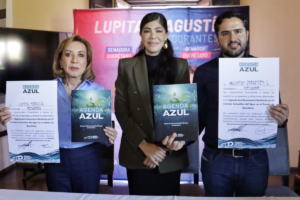 Lupita Murguía y Agustín Dorantes firmaron la Agenda Azul promovida por el Consejo Consultivo del Agua.
