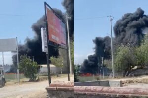 Se registra incendio en canchas de fútbol en Corregidora
