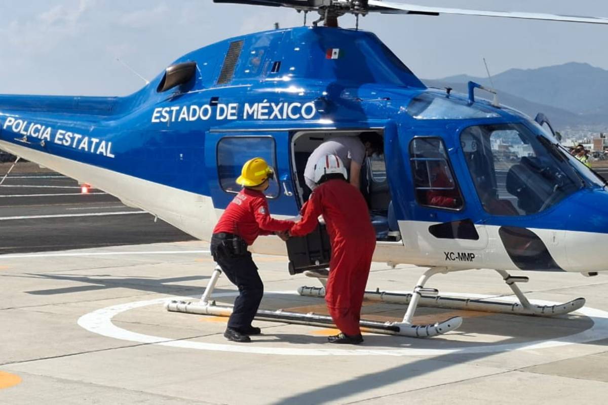El helicóptero con matrícula XC-MMP, de la Secretaría de Seguridad estatal, salió de la Base Relámpagos hacia el Aeropuerto de Pachuca.