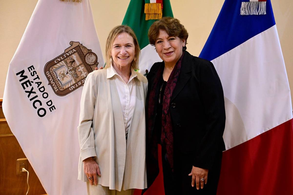 La gobernadora del Estado de México, Delfina Gómez Álvarez recibió en Palacio de Gobierno a la Embajadora de Francia en México, Excelentísima Sra. Delphine Marie Michèle Nicole Borione.